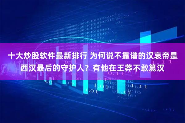 十大炒股软件最新排行 为何说不靠谱的汉哀帝是西汉最后的守护人？有他在王莽不敢篡汉